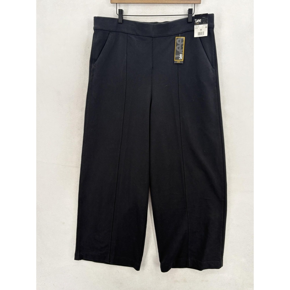 Lee Wide Leg Sweatpants Womens Plus 0X Black French Terry Workwear Relaxed NWT